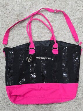 Victoria's Secret Black Friday 2013 Sequin Stripe Weekender Tote Duffel Bag 💖